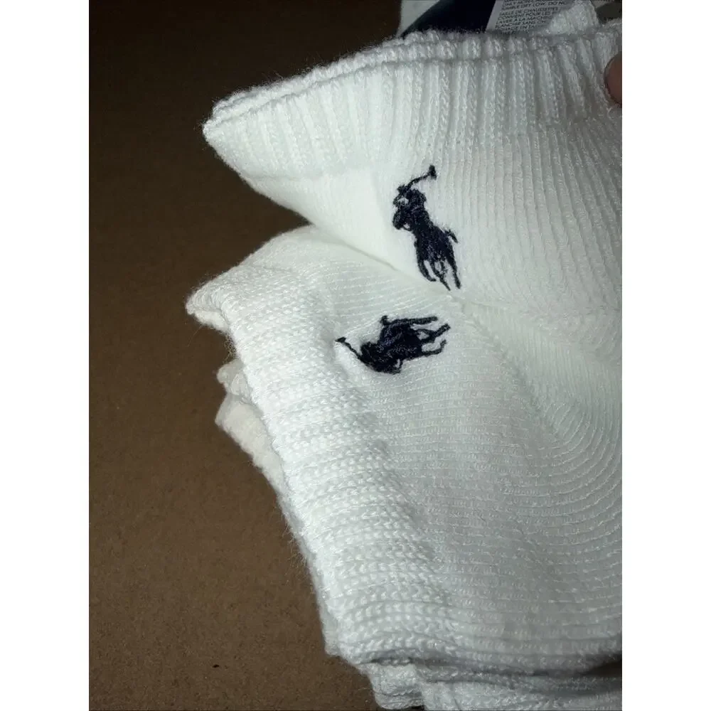 Polo Ralph Lauren Men 6 Pair Classic Sport Low Cut Socks 6-12.5 White